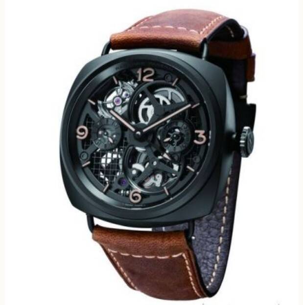 沛纳海_沛纳海Radiomir Tourbillon GMT Ceramica-48mm镂空腕表